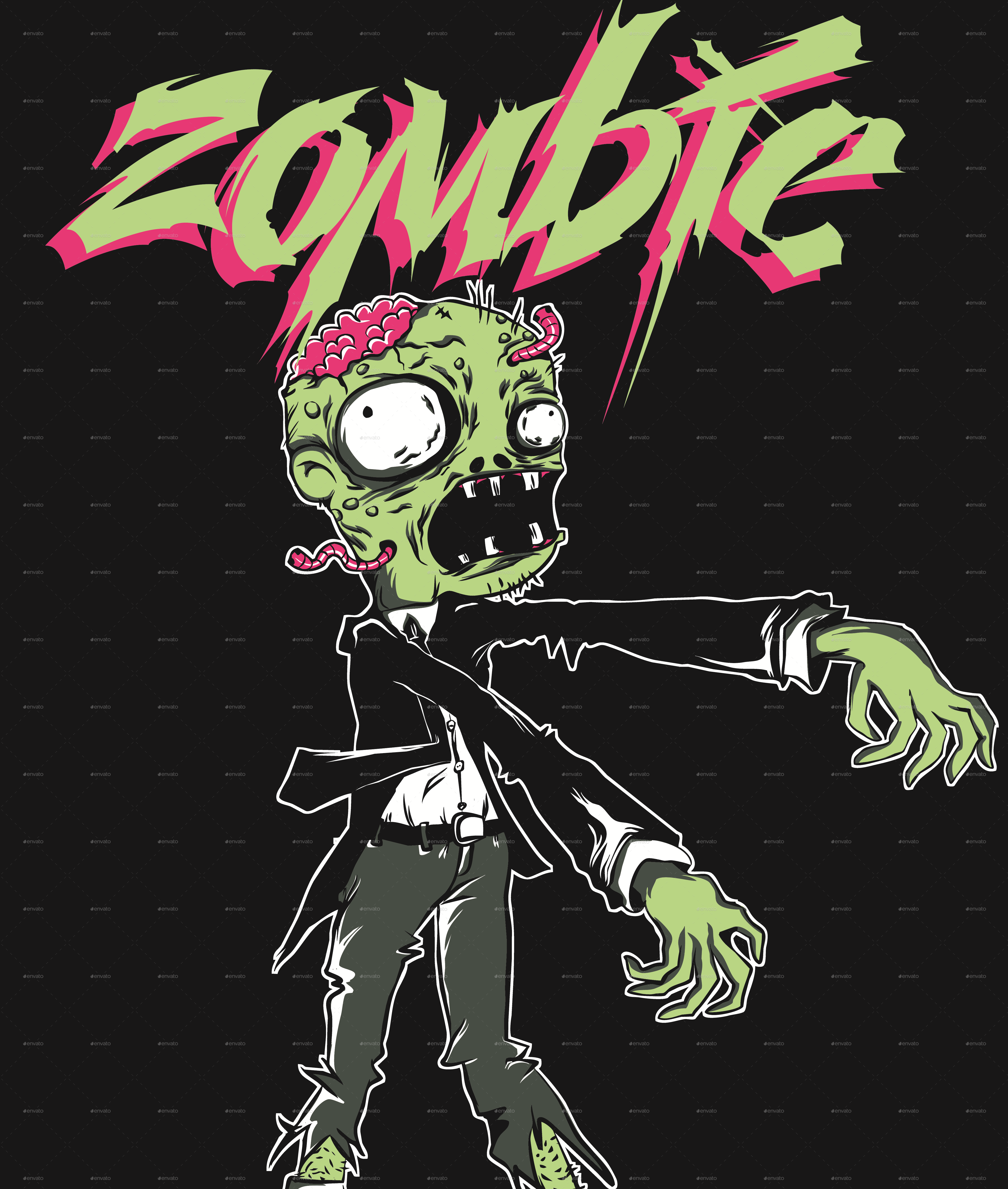 Zombie T-shirt Design by azieescansee | GraphicRiver